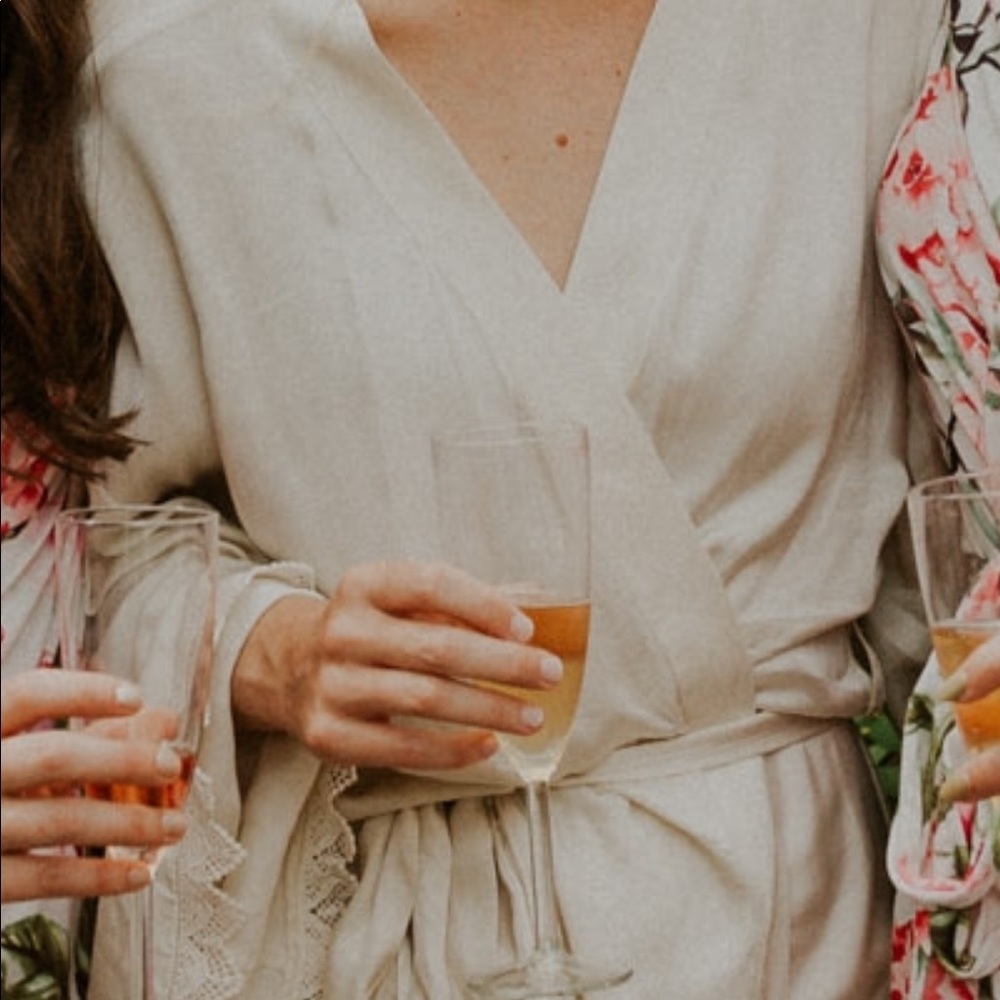 Silk off white BHLDN robe — like new after steaming